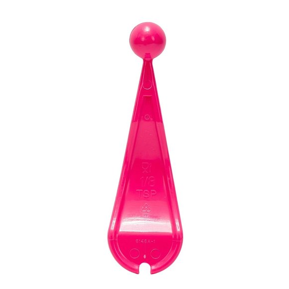 Tupperware 1/8 TSP Measuring Spoon Pink Embossed Curved 6146 Replacement Part - Picture 3 of 3